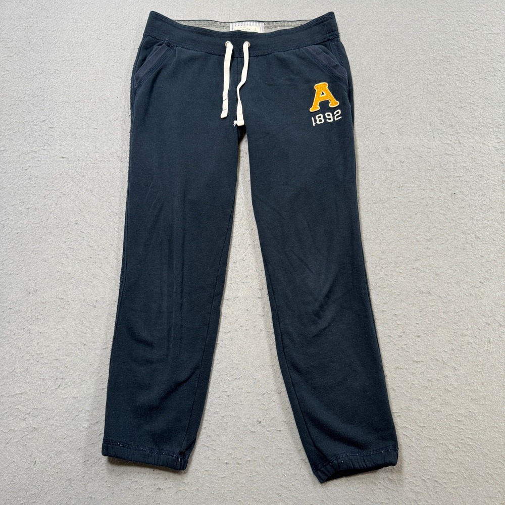 Abercrombie & Fitch Sweatpants Women's Small Navy Blue Fleece Lined Loungewear